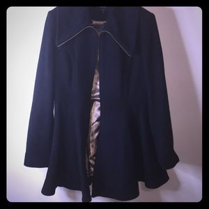 Black wool coat 80%wool 20%nylon
